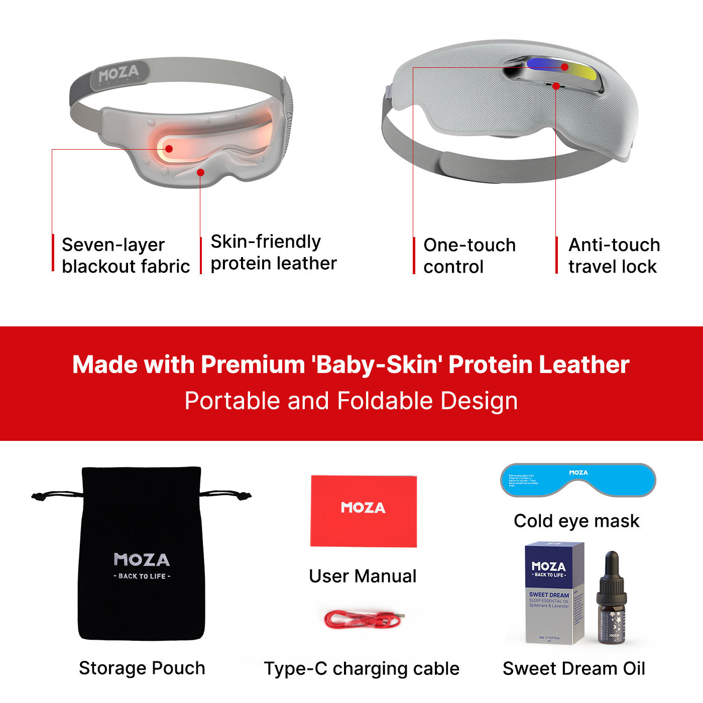 MOZA Portable Eye Massager for Relax and Tension Relief
