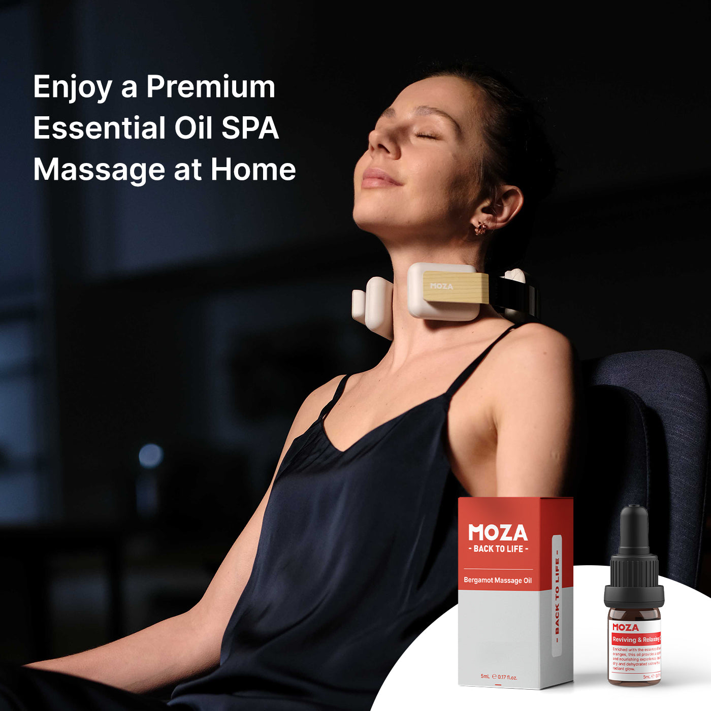 MOZA AI RoboHands Massage Oil, Pain Relief Deep Tissue Massage for Neck, Shoulder, Arm, Legs, 0.3OZ